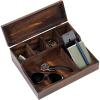 Mind Reader Valet Dresser Organizer, Jewelry Tray, Mens Accessory, Bedside Caddy, Bedroom Org, Wood, 12″ L x 10″ W x 4″ H, Brown
