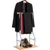 Mind Reader Valet Stand, Clothes Rack, Clothing Organizer, Jacket Hanger, Metal, Wood, 19.75″ L x 11.75″ W x 43″ H, Silver(Silver)