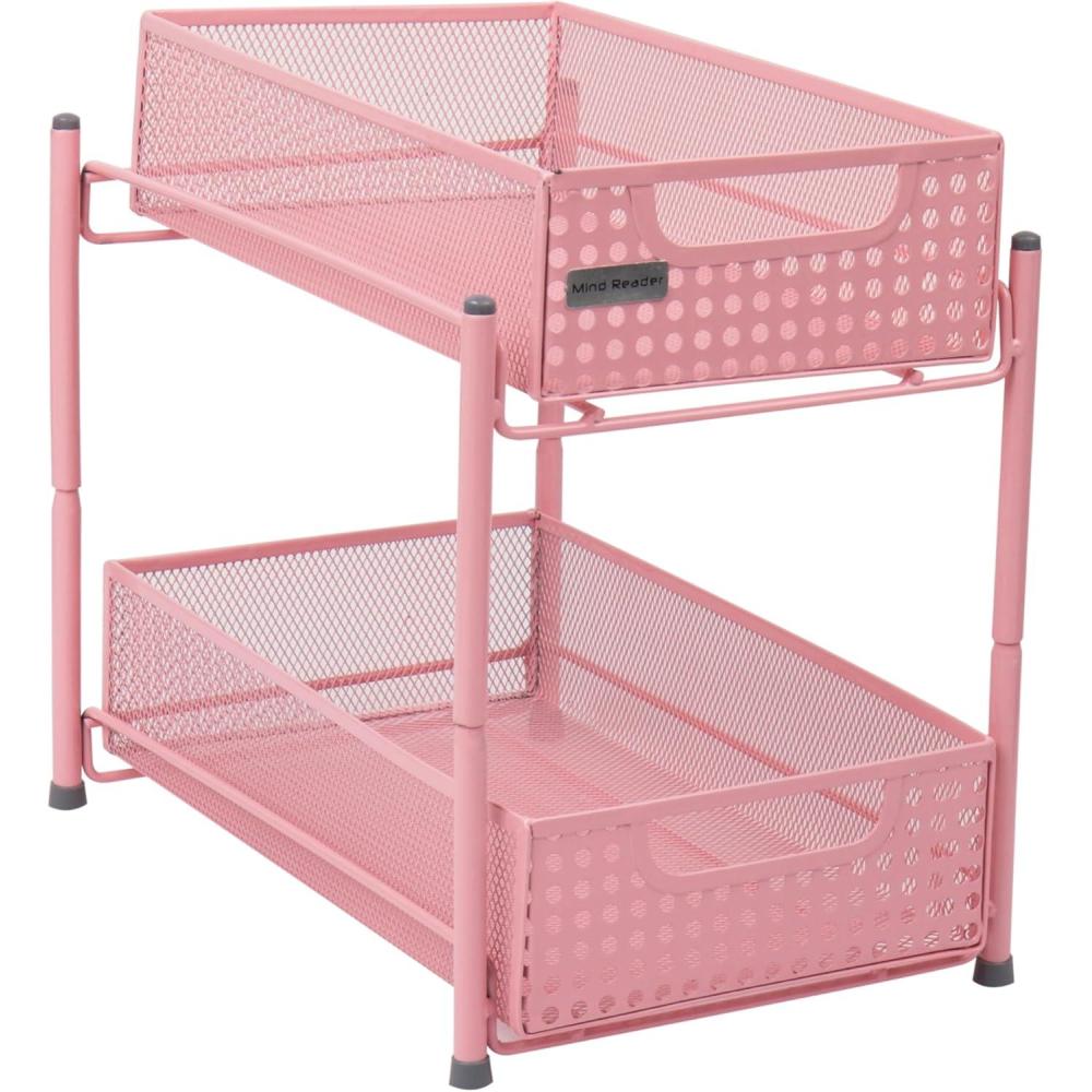 imageMind Reader Accessory Organizer Supply Storage Makeup Crafts Office Metal Mesh 8quotL x 125quotW x 1125quotH PinkPink