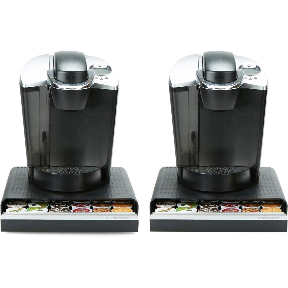 imageMind Reader Single Serve Coffee Pod Drawer Set of 2 36 Pod Capacity Countertop Organizer 1275quot L x 13quot W x 3quot H BlackBlack