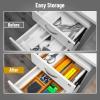 Mind Reader 8-Pc Drawer Organizer, Desk Organizer, Interlocking, Storage, Kitchen, Office, White(Brown)