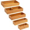 Mind Reader 8-Pc Drawer Organizer, Desk Organizer, Interlocking, Storage, Kitchen, Office, White(Classic Brown)
