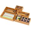 Mind Reader 8-Pc Drawer Organizer, Desk Organizer, Interlocking, Storage, Kitchen, Office, White(Classic Brown)