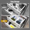 Mind Reader 8-Pc Drawer Organizer, Desk Organizer, Interlocking, Storage, Kitchen, Office, White(Clear)