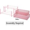 Mind Reader Accessory Organizer, Supply Storage, Makeup, Crafts, Office, Metal Mesh, 8″L x 12.5″W x 11.25″H, Pink(Pink)