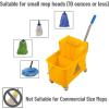 Mind Reader Bucket with Wringer and Mop Set, 22 Qt (5.5 Gallon), Floor Cleaning, Wheels, 16.25″ L x 10.75″ W x 24.5″ H, Yellow(Yellow)