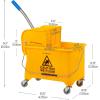 Mind Reader Bucket with Wringer and Mop Set, 22 Qt (5.5 Gallon), Floor Cleaning, Wheels, 16.25″ L x 10.75″ W x 24.5″ H, Yellow(Yellow)