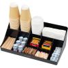 Mind Reader Cup and Condiment Station, Countertop Organizer, Coffee Bar, Kitchen, Stirrers, 17.875″L x 9.5″W x 6.625″H, Black(Black)