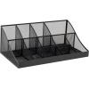 Mind Reader Cup and Condiment Station, Countertop Organizer, Coffee Bar, Kitchen, Stirrers, 17.875″L x 9.5″W x 6.625″H, Black(Black Metal)