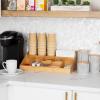 Mind Reader Cup and Condiment Station, Countertop Organizer, Coffee Bar, Kitchen, Stirrers, 17.875″L x 9.5″W x 6.625″H, Black(Brown)