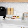 Mind Reader Cup and Condiment Station, Countertop Organizer, Coffee Bar, Kitchen, Stirrers, 17.875″L x 9.5″W x 6.625″H, Black(White)