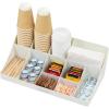 Mind Reader Cup and Condiment Station, Countertop Organizer, Coffee Bar, Kitchen, Stirrers, 17.875″L x 9.5″W x 6.625″H, Black(White)