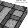 Mind Reader Drawer Organizer, Desk Org, Utensil Organizer, Office, Kitchen, Metal Mesh, Set of 2, Black(Black)