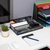 Mind Reader Drawer Organizer, Desk Org, Utensil Organizer, Office, Kitchen, Metal Mesh, Set of 2, Black(Black)