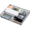 Mind Reader Drawer Organizer, Desk Org, Utensil Organizer, Office, Kitchen, Metal Mesh, Set of 2, Black(Silver)