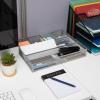Mind Reader Drawer Organizer, Desk Org, Utensil Organizer, Office, Kitchen, Metal Mesh, Set of 2, Black(Silver)