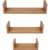 Mind Reader Floating Shelves for Wall, Room Decor, Living Room, Bathroom Shelf, MDF, 16.75″ L x 4.5″ W x 4.”H, Set of 3, White(Brown)