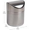 Mind Reader Mini Countertop Trash Can, Set of 2, 1.5L(0.40 gal) Waste Paper Basket, Office, L x 4.75″ W x 6.25″ H, Black(Silver)