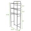 Mind Reader Over The Toilet Storage Rack, Bathroom Organizer, Bathroom Shelves, Metal, 23.5″ L x 10.25″ W x 70.5″ H, White(Black)