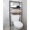 Mind Reader Over The Toilet Storage Rack, Bathroom Organizer, Bathroom Shelves, Metal, 23.5″ L x 10.25″ W x 70.5″ H, White(Black)