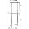 Mind Reader Over The Toilet Storage Rack, Bathroom Organizer, Bathroom Shelves, Metal, 23.5″ L x 10.25″ W x 70.5″ H, White(Silver)