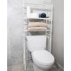 Mind Reader Over The Toilet Storage Rack, Bathroom Organizer, Bathroom Shelves, Metal, 23.5″ L x 10.25″ W x 70.5″ H, White(White)