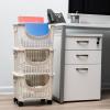 Mind Reader Plastic Storage Cart, Kitchen Storage, Rolling, Toy Storage, Laundry, Kitchen, 14.75″ L x 11″ W x 28.25″ H, Ivory