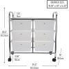 Mind Reader Rolling Cart with Drawers, Utility Cart, Craft Storage, Kitchen, Metal, 24.25″L x 15.25″W x26.25″H, White, Silver(White 6 Drawer)