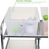 Mind Reader Rolling Cart with Drawers, Utility Cart, Craft Storage, Kitchen, Metal, 24.25″L x 15.25″W x26.25″H, White, Silver(White 6 Drawer)