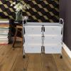 Mind Reader Rolling Cart with Drawers, Utility Cart, Craft Storage, Kitchen, Metal, 24.25″L x 15.25″W x26.25″H, White, Silver(White 6 Drawer)