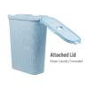 Mind Reader Slim Laundry Hamper with Lid, 40L Clothes Basket, Premium Wicker Design, Plastic, Mint(Baby Blue)