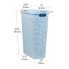 Mind Reader Slim Laundry Hamper with Lid, 40L Clothes Basket, Premium Wicker Design, Plastic, Mint(Baby Blue)