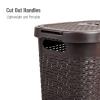 Mind Reader Slim Laundry Hamper with Lid, 40L Clothes Basket, Premium Wicker Design, Plastic, Mint(Brown)