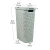 Mind Reader Slim Laundry Hamper with Lid, 40L Clothes Basket, Premium Wicker Design, Plastic, Mint(Mint)