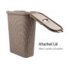 Mind Reader Slim Laundry Hamper with Lid, 40L Clothes Basket, Premium Wicker Design, Plastic, Mint(Tan)