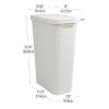 Mind Reader Slim Laundry Hamper with Lid, 40L Clothes Basket, Premium Wicker Design, Plastic, Mint(White)