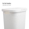 Mind Reader Slim Laundry Hamper with Lid, 60L Clothes Baskets, Premium Wicker Design, Plastic, 3-Pack, Black(White)