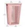 Mind Reader Slim Tapered Laundry Hamper with Lid, Clothes Basket with Swiss Cross Cut-Outs, Lightweight & Ventilated, Plastic, 16.75″L x 12.75″W x 23″H, Black(Pink)