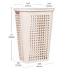Mind Reader Slim Tapered Laundry Hamper with Lid, Clothes Basket with Swiss Cross Cut-Outs, Lightweight & Ventilated, Plastic, 16.75″L x 12.75″W x 23″H, Black(Ivory)