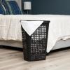 Mind Reader Slim Tapered Laundry Hamper with Lid, Clothes Basket with Swiss Cross Cut-Outs, Lightweight & Ventilated, Plastic, 16.75″L x 12.75″W x 23″H, Black(Black)