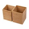 Mind Reader Trash Can, Set of 2, Waste Paper Basket, Office, Bedroom, Restroom, Rayon from Bamboo, 8″ L x 8″ W x 10″ H, Brown