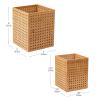 Mind Reader Trash Can, Set of 2, Waste Paper Basket, Office, Bedroom, Restroom, Rayon from Bamboo, 8″ L x 8″ W x 10″ H, Brown