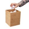 Mind Reader Trash Can, Set of 2, Waste Paper Basket, Office, Bedroom, Restroom, Rayon from Bamboo, 8″ L x 8″ W x 10″ H, Brown