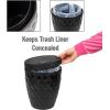 Mind Reader Trash Can and Toilet Brush Set, Bathroom Decor, Swivel Lid, Accessories, 8.75″ W x 11.25″ H, 2 Piece Set, Gray(Black)