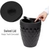 Mind Reader Trash Can and Toilet Brush Set, Bathroom Decor, Swivel Lid, Accessories, 8.75″ W x 11.25″ H, 2 Piece Set, Gray(Black)