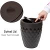 Mind Reader Trash Can and Toilet Brush Set, Bathroom Decor, Swivel Lid, Accessories, 8.75″ W x 11.25″ H, 2 Piece Set, Gray(Brown)