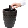 Mind Reader Trash Can and Toilet Brush Set, Bathroom Decor, Swivel Lid, Accessories, 8.75″ W x 11.25″ H, 2 Piece Set, Gray(Brown)