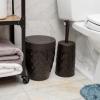 Mind Reader Trash Can and Toilet Brush Set, Bathroom Decor, Swivel Lid, Accessories, 8.75″ W x 11.25″ H, 2 Piece Set, Gray(Brown)
