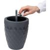 Mind Reader Trash Can and Toilet Brush Set, Bathroom Decor, Swivel Lid, Accessories, 8.75″ W x 11.25″ H, 2 Piece Set, Gray(Gray)