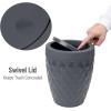 Mind Reader Trash Can and Toilet Brush Set, Bathroom Decor, Swivel Lid, Accessories, 8.75″ W x 11.25″ H, 2 Piece Set, Gray(Gray)
